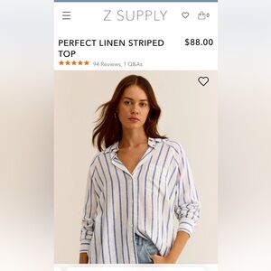 Zsupply PERFECT LINEN STRIPED TOP